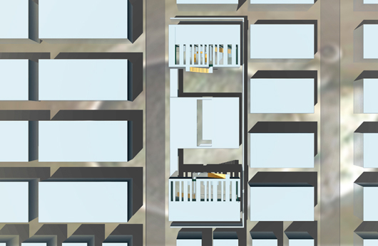 triple family house, site plan