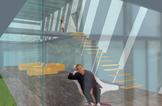 triple family house, living room