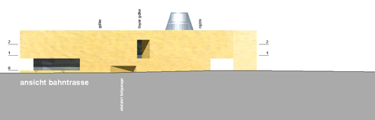 archaeological center, mainz, elevation railway line