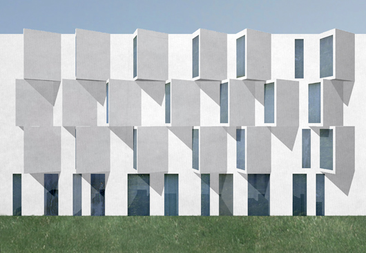 wohnungsbau fairfax mews, suedansicht