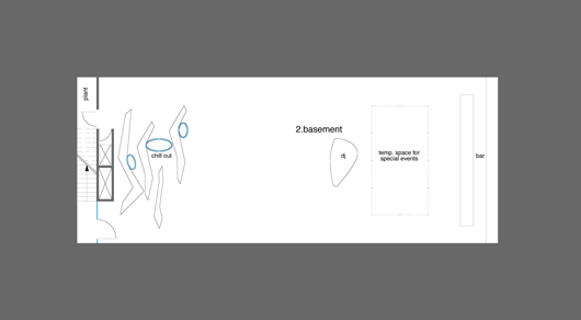 public life, extension, second basement floor