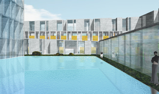 statt schloss - räume der ruhe, platz am wasser